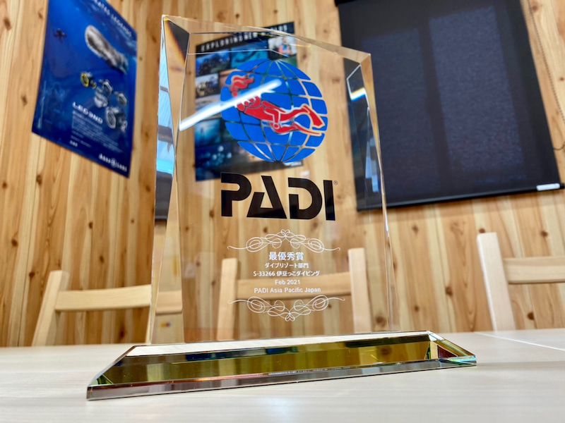 伊豆っこダイビングがPADI最優秀賞を受賞してしました・・・(; ･`д･´)