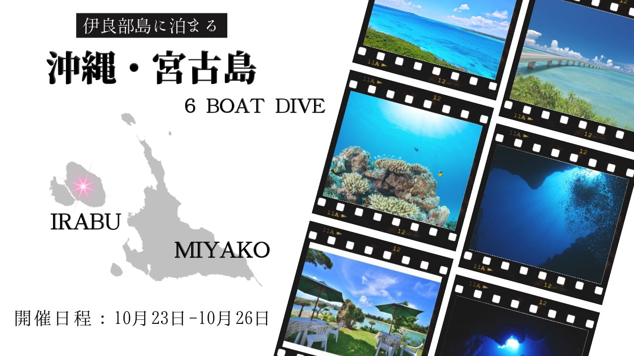 10月23日(金)～26日(月)。秋の沖縄・宮古島6ボート付きツアー参加者募集中！